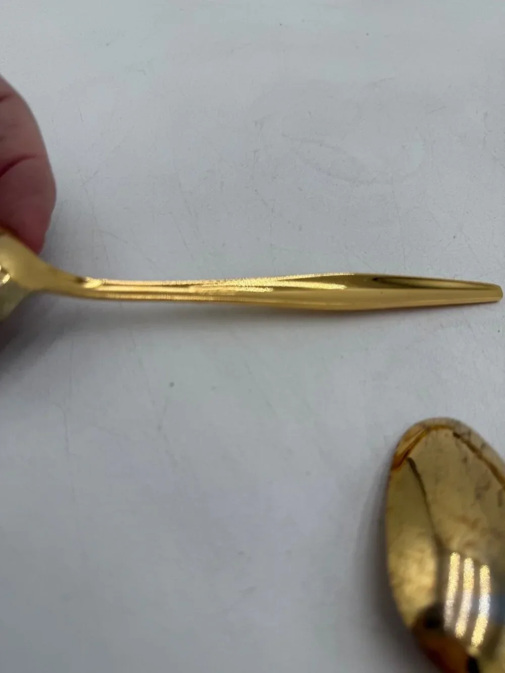 Florentine Gold Plated Textured Handle Dinner Spoons Set Of 16 MCM Flatware